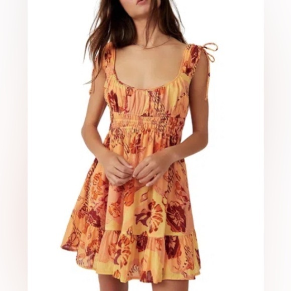 Free People Dresses & Skirts - Free People Vernon Floral Print Cotton Sundress Large